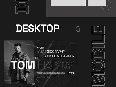 Biography landing page design concept Tom Hardy