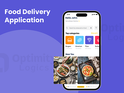 Food Delivery Application 3d adobe animation branding figma graphic design logo motion graphics optimitylogics ui