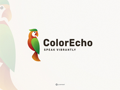 Color Echo Creative Parrot Logo Design animal bird branding character cockatoo colorful colors cute emblem icon illustration logo design macaw mark mascot nature parrot pet tropics vector