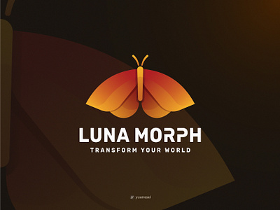 LUNA MORPH Creative Butterfly Logo Design branding butterfly colorful design gradient graphic design illustration logo design modern morph network neural software tech technology logo wings