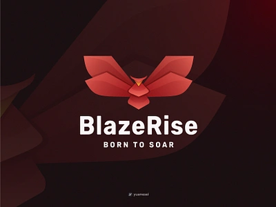 Blaze Rise Creative Phoenix Logo Design animal logo bird logo brand branding colorful elegant logo gradient logo luxury logo phoenix phoenix logo power logo simple logo strong logo