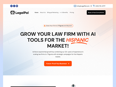 Legal Firm Ai Landing Page Ui Design landing page design lawyer website legal website lehalpal ui uxui website ui