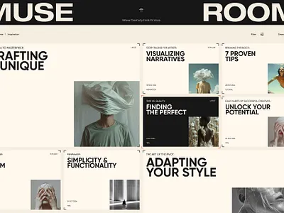 Webdesign Concept. Muse Room article blog branding concept creative design graphic design muse room ui ux web webdesign website