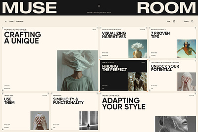 Webdesign Concept. Muse Room article blog branding concept creative design graphic design muse room ui ux web webdesign website