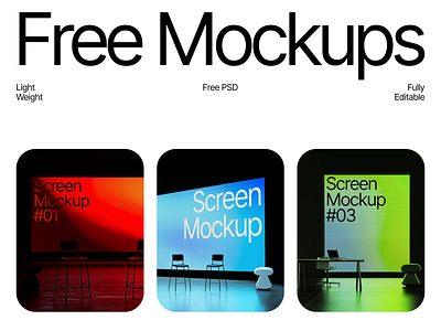 Screen Stage Mockup [FREE] advertising display digital display event stage design free free mockup freebie product showcase psd screen mockup