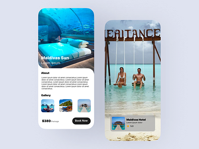 Maldivas sun mobile app mobile design ui ui design
