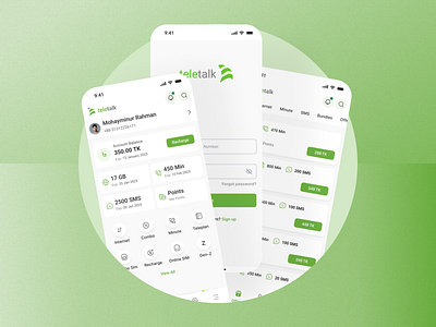 Redesigning the My Teletalk App app ui mobile app ui ui design