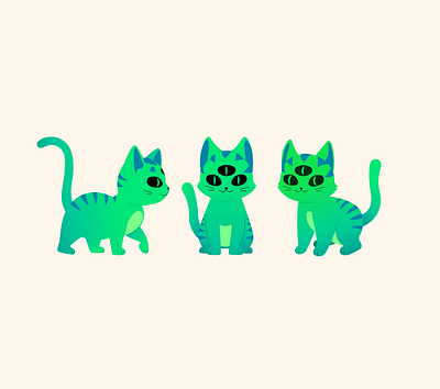 Cute alien character design👽 affinity designer alien animals branding cartoon cat curves emblem gradient illustration graphic design illustration kawaii kitty line art mascot organic pet space sticker ufo