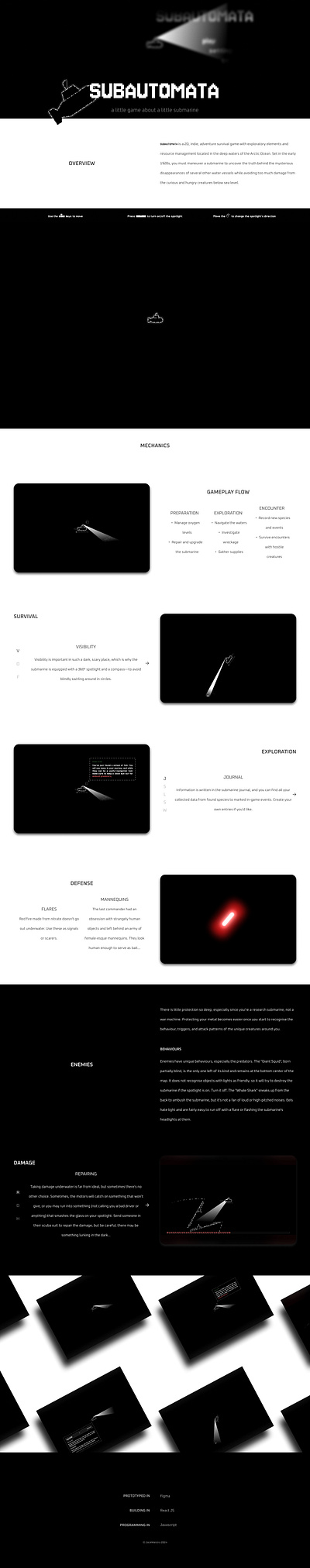 Subautomata - Game Page 2d coding game design graphic design planning programming systems design ui