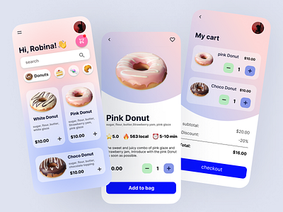 Donut Shop App mobile app mobile design ui ui design