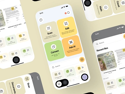AI Scanner Mobile App Design ai mobile app ai scanner docs scanner documents scanner ios mobile app design mobile scanner phone scanner product design scan app scan documents app scanner app scanner mobile app ui ux