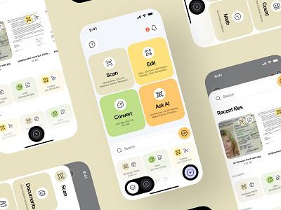 AI Scanner Mobile App Design ai mobile app ai scanner docs scanner documents scanner ios mobile app design mobile scanner phone scanner product design scan app scan documents app scanner app scanner mobile app ui ux