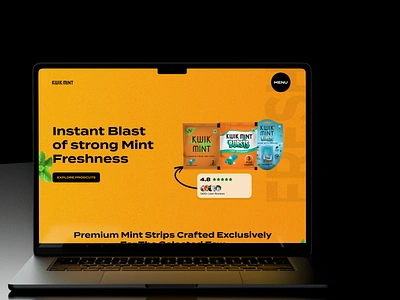 Kwik Mint - Instant Mouth Freshener - Landing Page branding color colors darkmode figma figma design interactions landing page design logo mockup mockup design mouth freshener product landing page snack ui ui design ui ux web design website