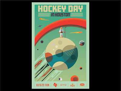 Hockey Day in Houston { poster design } artwork branding concept design graphic design illustration logo lunar nasa poster art.festival art poster design science fiction scifi space space x vector