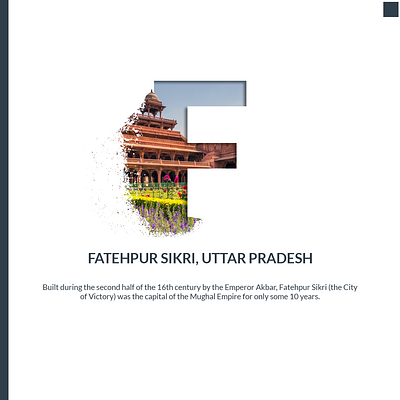 A to Z India - F : Fatehpur Sikri a to z india adobe photoshop cities in letter creatives f fatehpur sikri graphic design indian cities