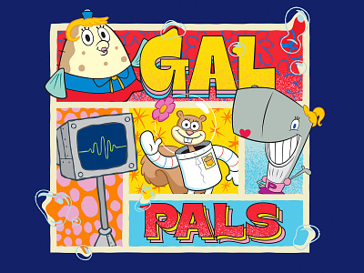 Gal Pals gal pals illustration illustrator karen mrs. puff nickelodeon pearl sandy spongebob spongebob squarepants the creative pain vector