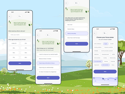 Mental Health Quiz app mentalhealth quiz therapy ui uiux