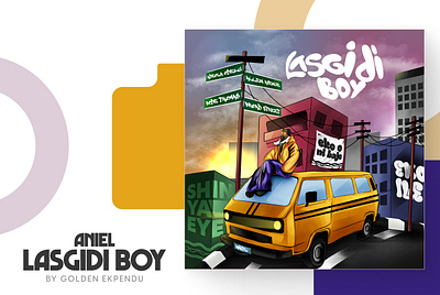 LASGIDI BOY | Album Cover Art Process adobe illustrator adobe photoshop album cover art cartoon character design cover art digital art illustration infinite painter vector vector art