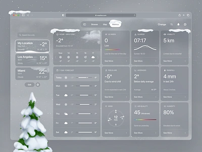 ❄️ Product design for the weather web app | Hyperactive app design application christmas colors concept design graphic design grey hyperactive new year platform product design saas ui ux weather app web web design winter xmas