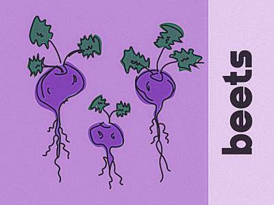 beets food illustration illustrator line drawing nature pastel photoshop plants