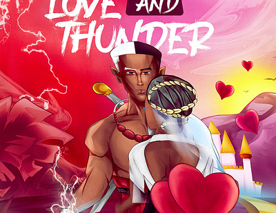 Love and Thunder Album Cover Art by Golden Ekpendu 2d illustration adobe illustrator adobe photoshop album cover album cover art art cartoon cover art digital art illustration infinite painter music vector illustration