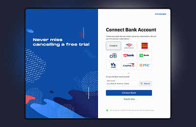 Connect Bank Account bank dashboard onboarding ui ux ux design web design