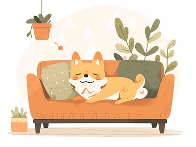 Corgi domestic relaxation