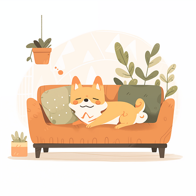 Corgi domestic relaxation