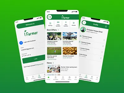 iFarmer mobile app redisign. 3d graphic design motion graphics ui