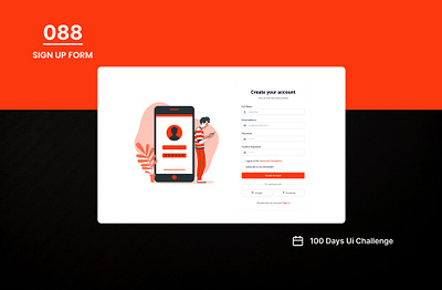 DAY-088 SIGN UP FORM 100 days ui 100days 100daysofui app design application design daily ui challenge login login page sign up sign up form sign up page sign up page ui sign up ui ui user interface ux web design ui web desogn website website design