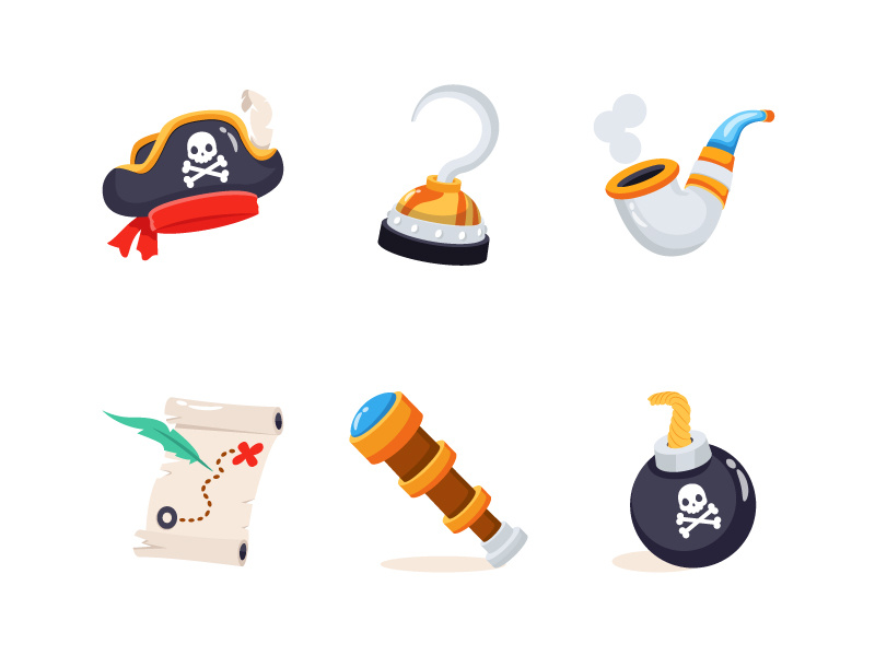 Example of Flat Detailed Vector Icons