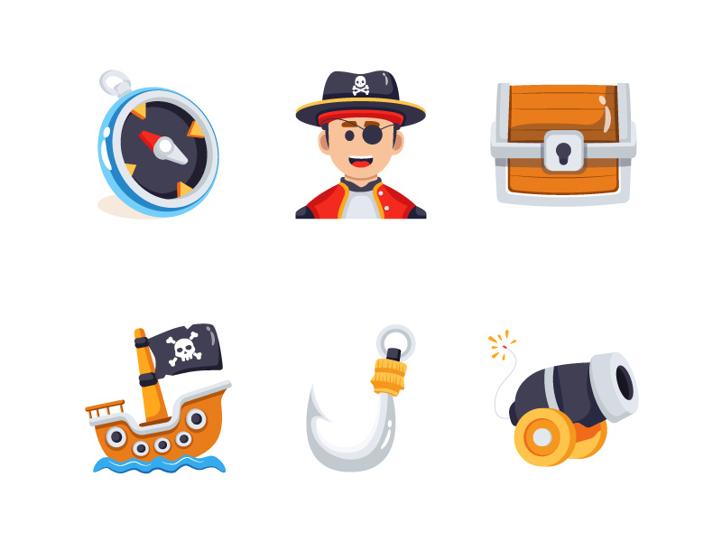 Example of Flat Detailed Vector Icons