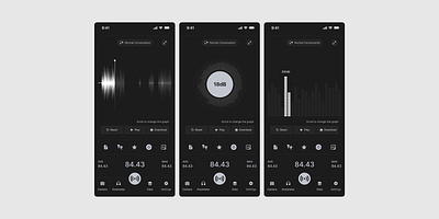 Modern Noise Analyzer App UI - Minimal & Elegant Design app appdesign decibel decibelmeter design figmadesign graphic noiseanalyzer product design sound soundapp ui ux voice