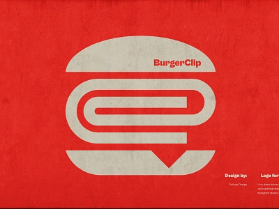 Burger Clip Logo. application burger clip burger clip logo burger logo burger paper clip clip logo dual meaning burger logo dual meaning logo fnb food logo graphic design logo logo design modern logo note office paper clip logo restaurant sailcupdesign simple logo