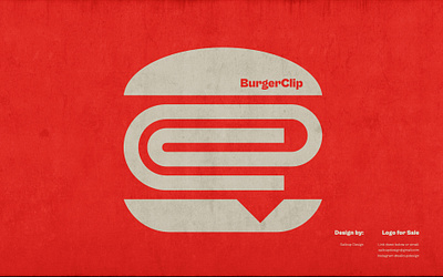 Burger Clip Logo. application burger clip burger clip logo burger logo burger paper clip clip logo dual meaning burger logo dual meaning logo fnb food logo graphic design logo logo design modern logo note office paper clip logo restaurant sailcupdesign simple logo