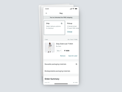 Order Summary - eCommerce Cart app app ui cart cart page design ecommerce mobile ui order order list summary ui ux