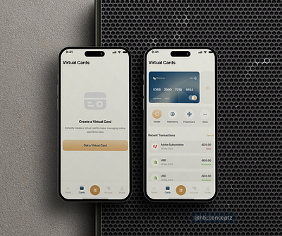 Virtual Card UI Screen for RhenPay atmcard bankapp carddesign finance financeapp money uidesign usd uxdesign virtual card