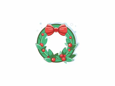 Merry Christmas celebration christmas decoration design happy holidays icon illustration lineart new year vector wreath