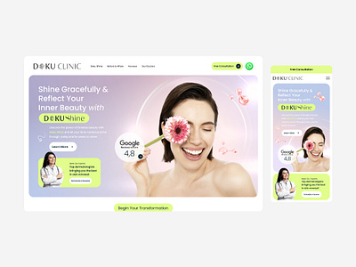 Doku Shine - Medical Landing Page aesthetic beautiful graphic design landing page medical ui ux web design