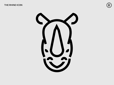 The Rhino Icon animal bold brand identity branding design graphic design icon illustration logo mark smith marko smitran minimal modern rhino simple smi. smidesign symbol ui visual identity