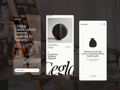 UI/UX design for Pottery Studio 3d animation branding graphic design logo motion graphics ui
