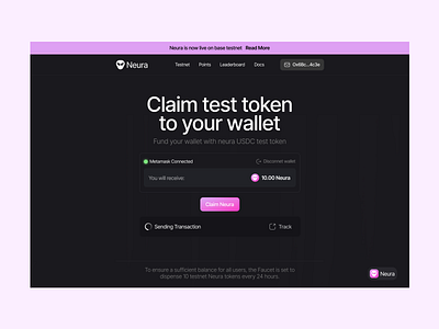 Neura Faucet claim website airdrop blockchain faucet testnet token web3