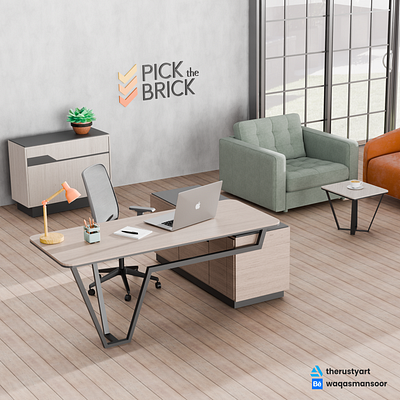 Office computer desk 3D Product Visualization 3d 3drender 3dvisualization blender graphic design interiordesign product rendering visualization