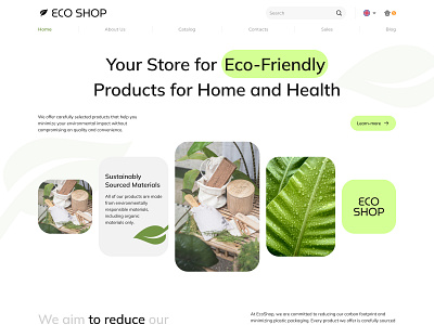 Eco Shop eco graphic design green ui ux website