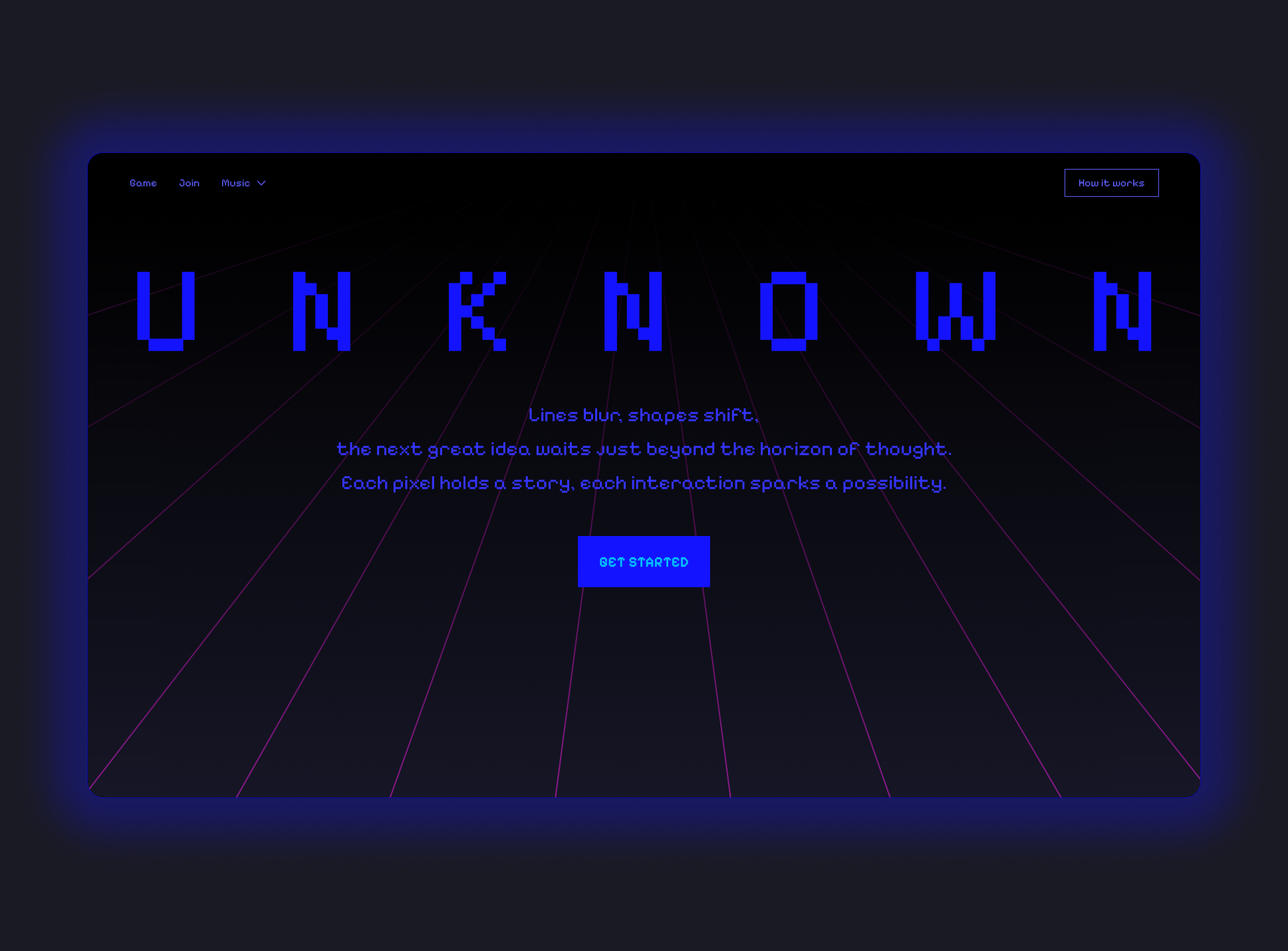 Landing Page Design dark dark mode desktop game game ui glow graphic design perspective ui ui design web design website design