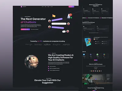 Modern SAAS UI UX Landing page AI, Ai chatbot/ text generator ai ai chatbot ai saas ai tools branding conversion focused interface design landing page design modern design saas platform technology design text generator ui ui ux design web app web app design web page website website design website development