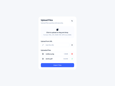 Upload Files blue clean files light minimal ui upload