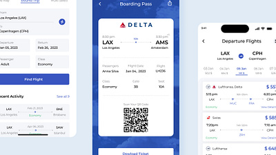 Boarding Pass App airlines boarding pass boarding pass app design design system figma flight details interactiondesign mobileapp qr code search travel ui user experience uxdesign uxui
