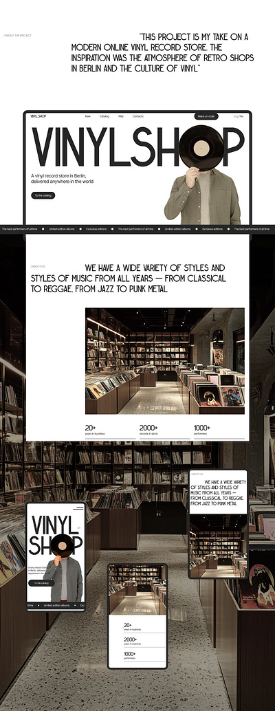 VINYLSHOP Website Design graphic design