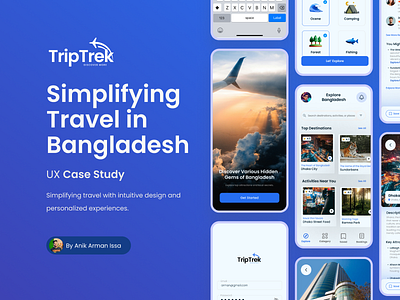 TripTrek: Redefining Travel Experiences in Bangladesh case study ux clean design cleandesign design design inspiration designinspiration digitaldesign elegant ui illustration travel app travel app case study travelbangladesh triptrekapp uidesign userexperience